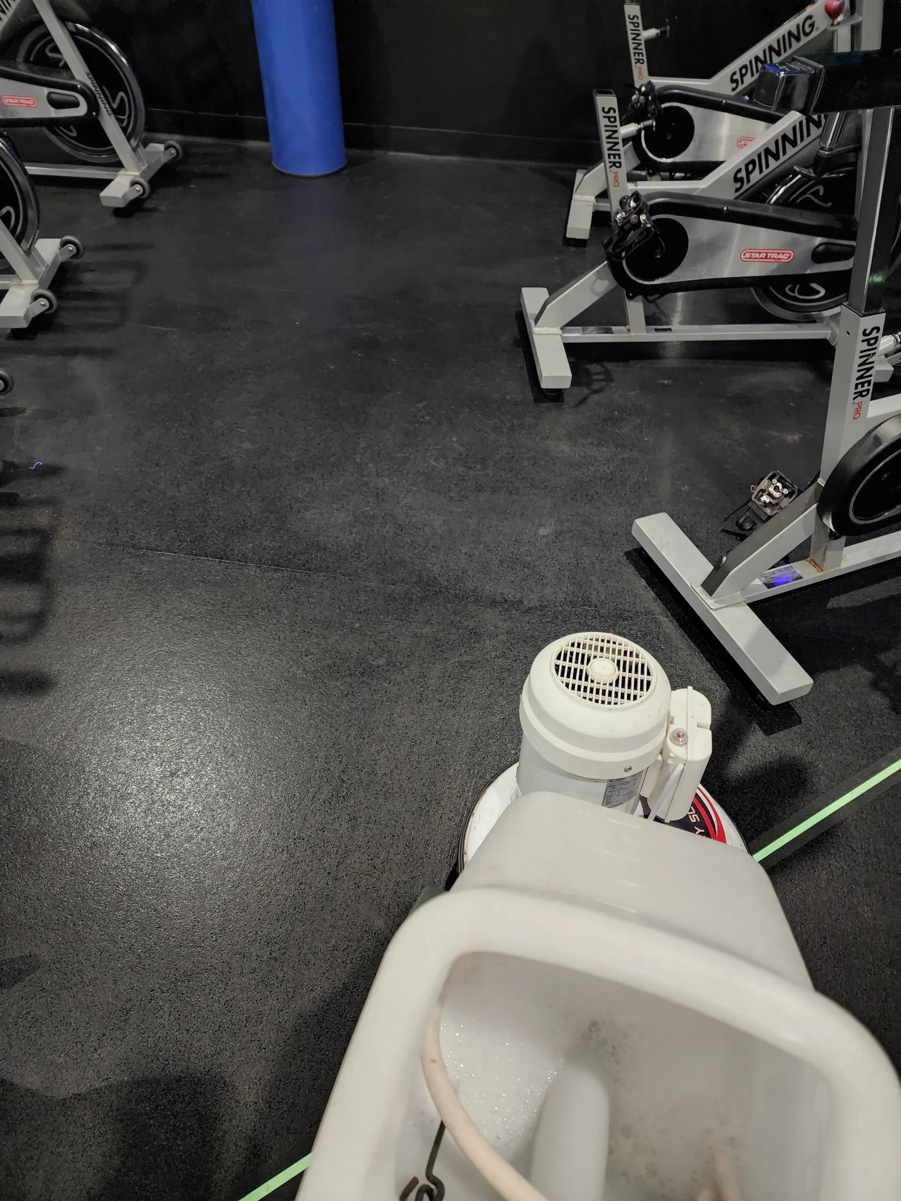 Carpet machine in a gym after hours