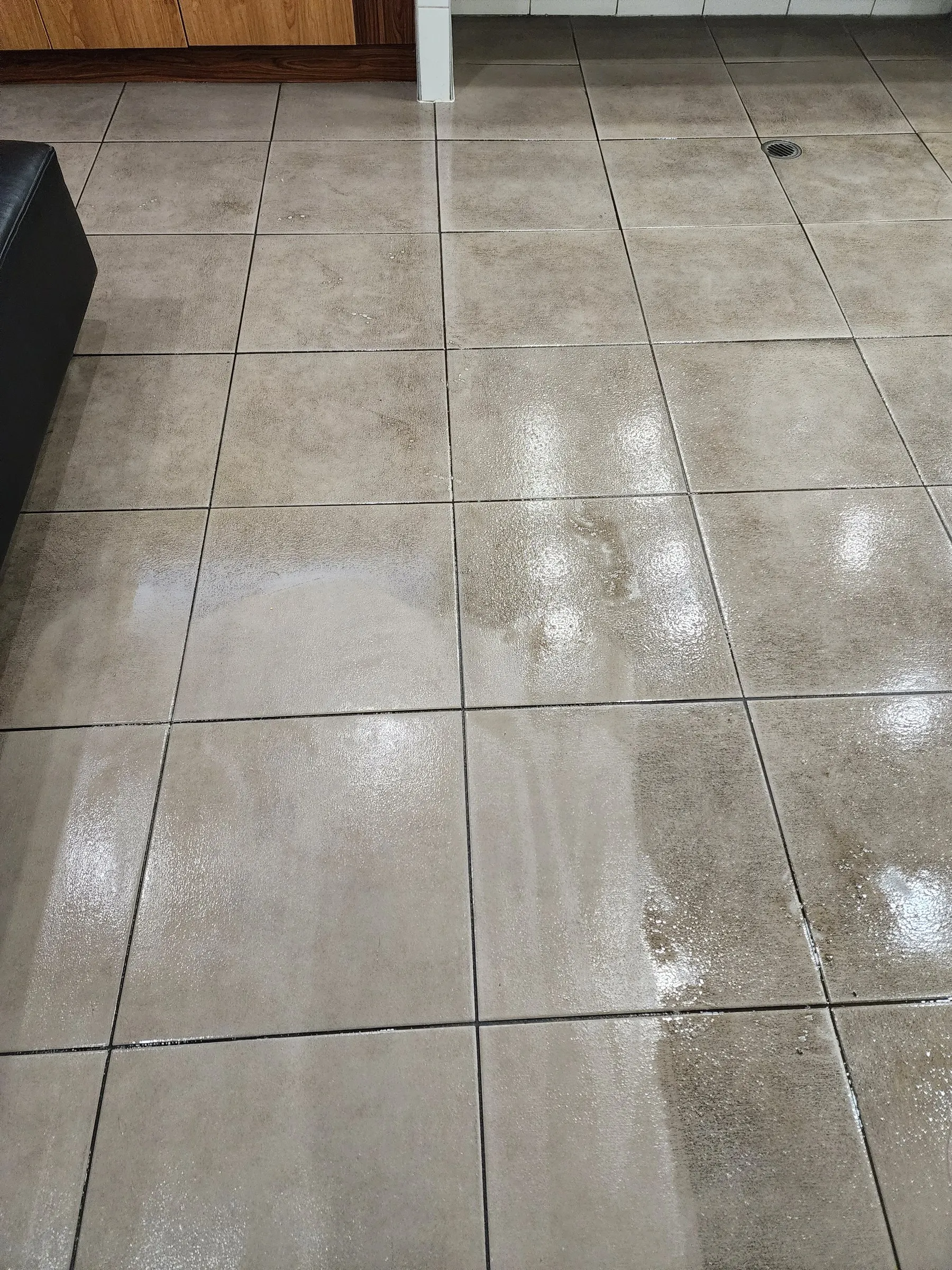 Large-format tiles after a scrub