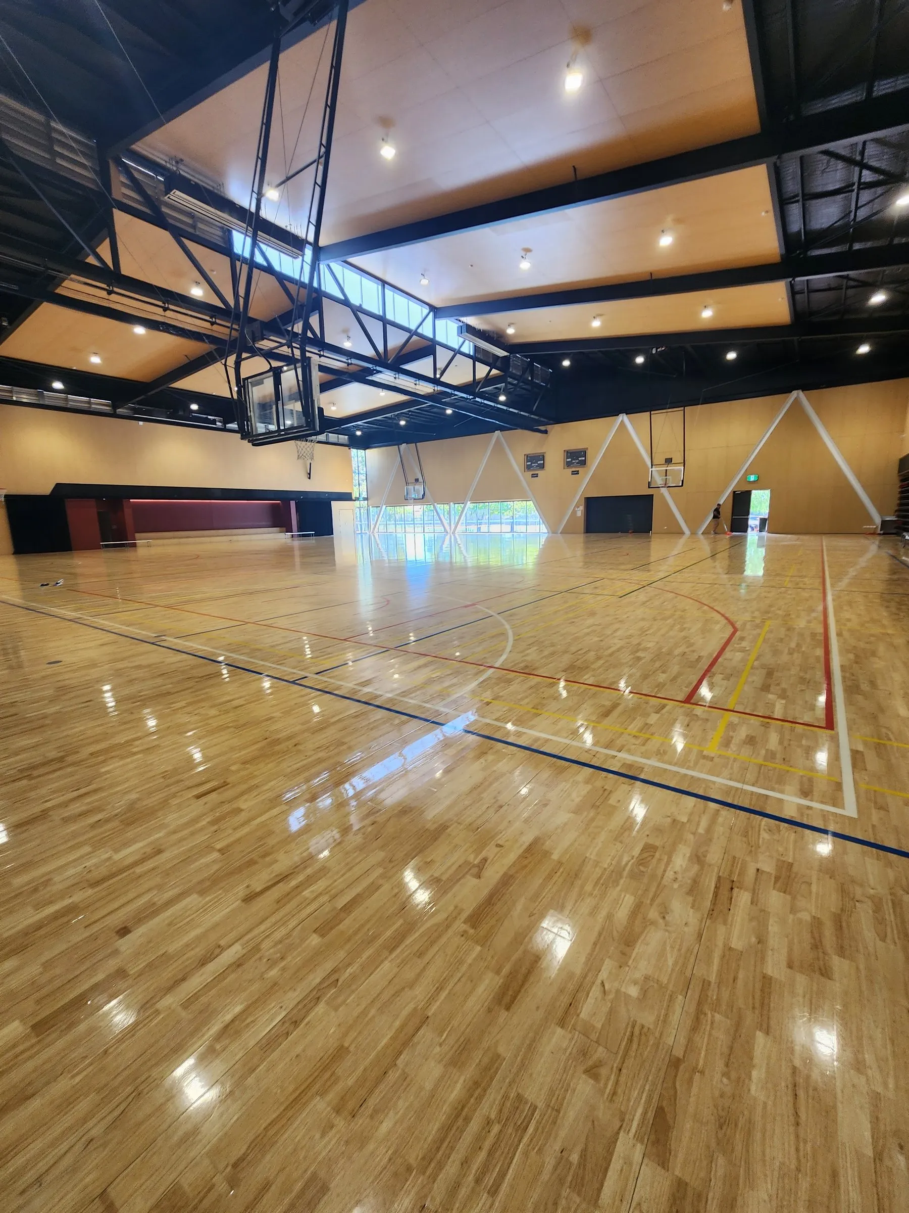 Sports hall timber floor